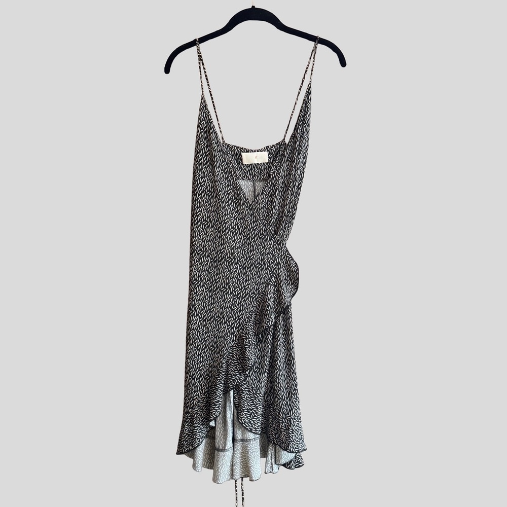 Helen Wang Wrap Dress Ruffle Spaghetti Strap Size P
